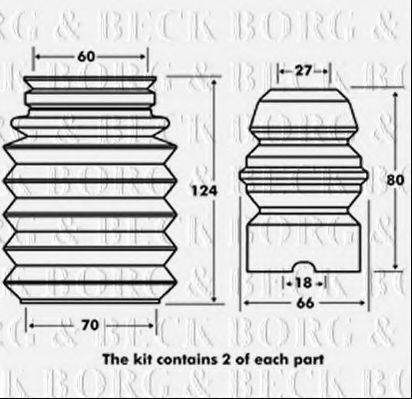 BORG & BECK BPK7011 Пилозахисний комплект, амортизатор