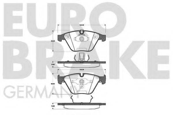 EUROBRAKE 5502221533 Комплект гальмівних колодок, дискове гальмо