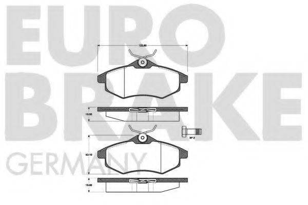 EUROBRAKE 5502221950 Комплект гальмівних колодок, дискове гальмо