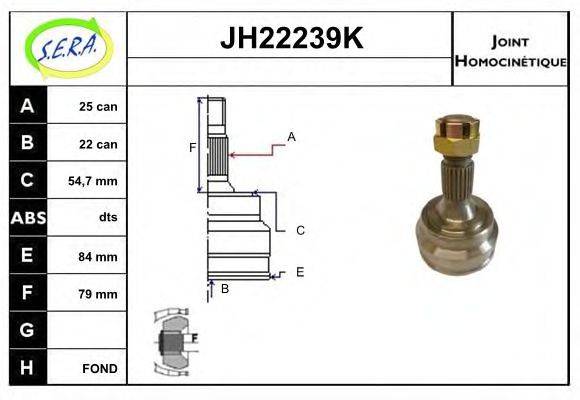 SERA JH22239K Шарнірний комплект, приводний вал