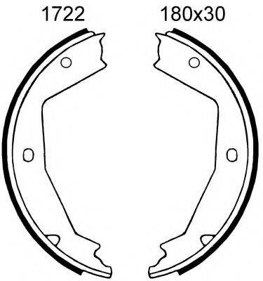 BSF 01722 Комплект гальмівних колодок, стоянкова гальмівна система
