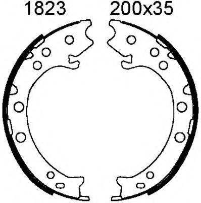 BSF 1823 Комплект гальмівних колодок, стоянкова гальмівна система