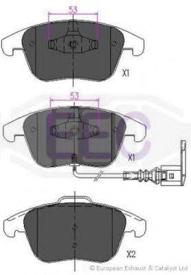 EEC BRP1651 Комплект гальмівних колодок, дискове гальмо