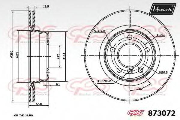 MAXTECH 8730720000 гальмівний диск