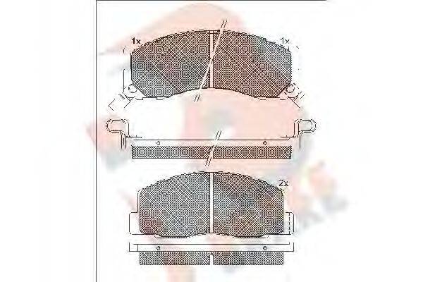 R BRAKE 23015 Комплект гальмівних колодок, дискове гальмо