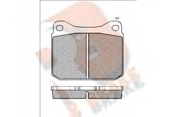 R BRAKE 20280 Комплект гальмівних колодок, дискове гальмо