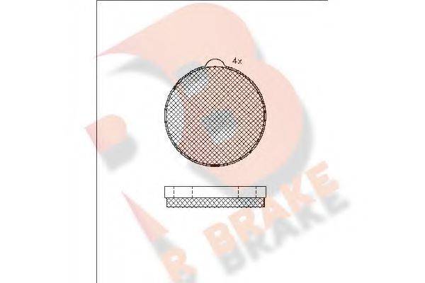 R BRAKE 20371 Комплект гальмівних колодок, дискове гальмо