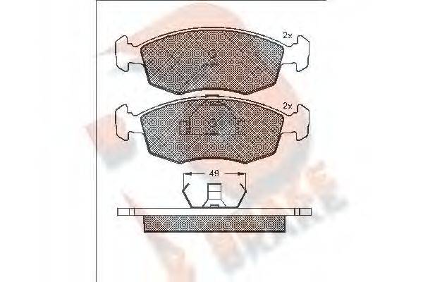 R BRAKE 20908 Комплект гальмівних колодок, дискове гальмо