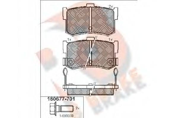 R BRAKE RB0677701 Комплект гальмівних колодок, дискове гальмо