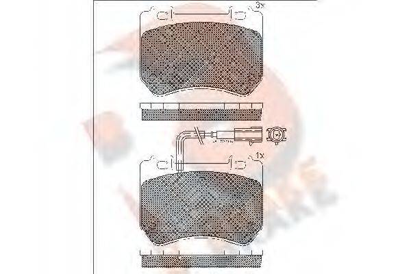 R BRAKE 24852 Комплект гальмівних колодок, дискове гальмо