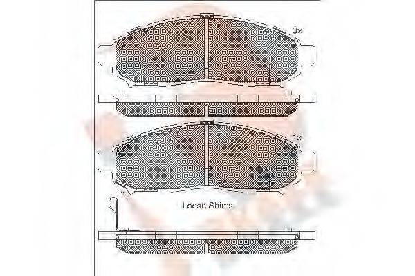 R BRAKE RB2003 Комплект гальмівних колодок, дискове гальмо