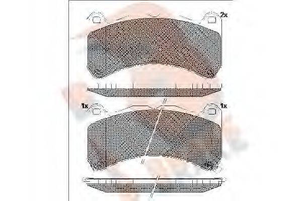 R BRAKE RB2014 Комплект гальмівних колодок, дискове гальмо