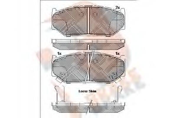 R BRAKE 23963 Комплект гальмівних колодок, дискове гальмо