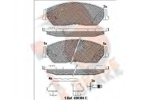 R BRAKE 25612 Комплект гальмівних колодок, дискове гальмо