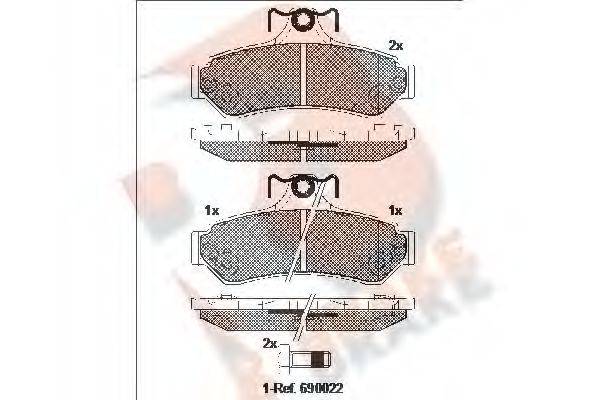 R BRAKE RB2078 Комплект гальмівних колодок, дискове гальмо