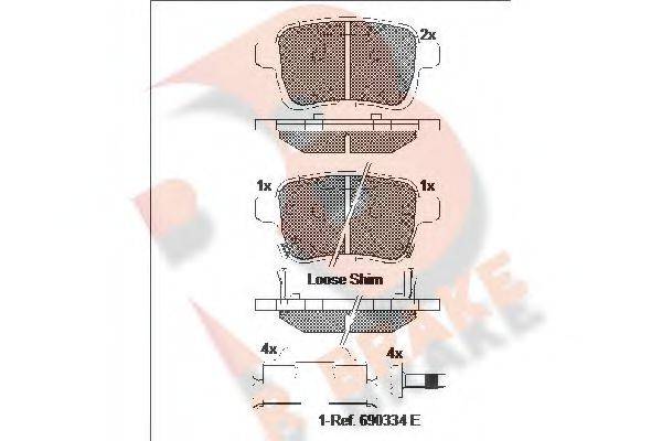 R BRAKE RB2170 Комплект гальмівних колодок, дискове гальмо