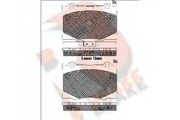 R BRAKE RB2184 Комплект гальмівних колодок, дискове гальмо
