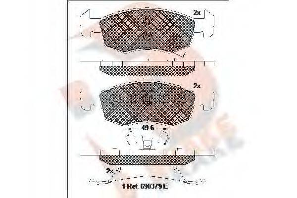 R BRAKE 22143 Комплект гальмівних колодок, дискове гальмо