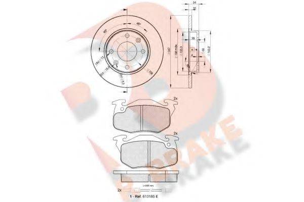 R BRAKE 3R06334689 Комплект гальм, дисковий гальмівний механізм