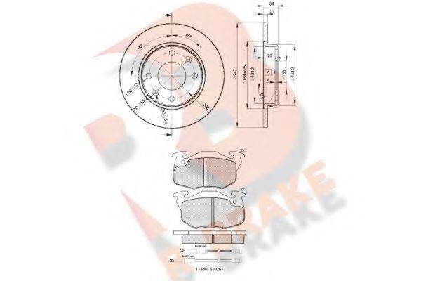 R BRAKE 20906 Комплект гальм, дисковий гальмівний механізм
