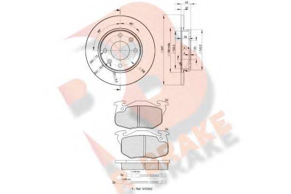 R BRAKE 3R08664689 Комплект гальм, дисковий гальмівний механізм