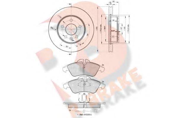 R BRAKE 21576 Комплект гальм, дисковий гальмівний механізм