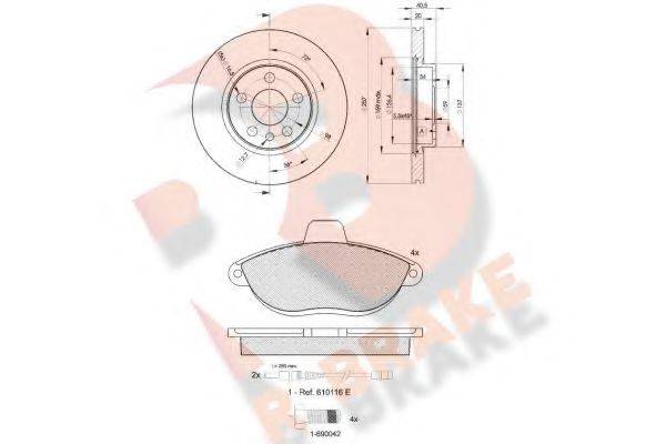 R BRAKE 3R11224683 Комплект гальм, дисковий гальмівний механізм