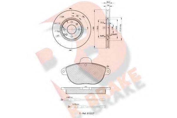 R BRAKE 3R11547406 Комплект гальм, дисковий гальмівний механізм