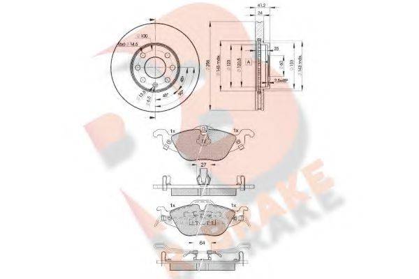 R BRAKE 3R12497879 Комплект гальм, дисковий гальмівний механізм