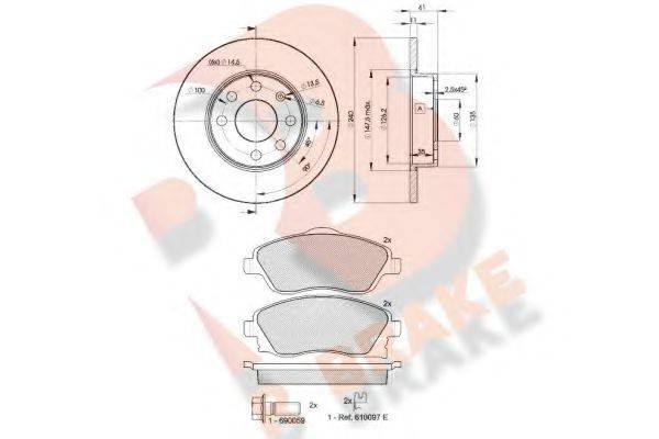 R BRAKE 3R15269020 Комплект гальм, дисковий гальмівний механізм