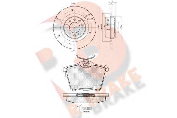 R BRAKE 3R16584609 Комплект гальм, дисковий гальмівний механізм
