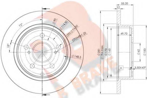 R BRAKE 78RBD22882