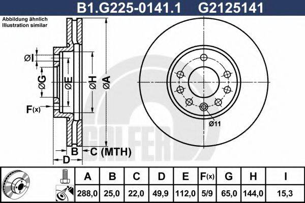 GALFER B1G22501411 гальмівний диск