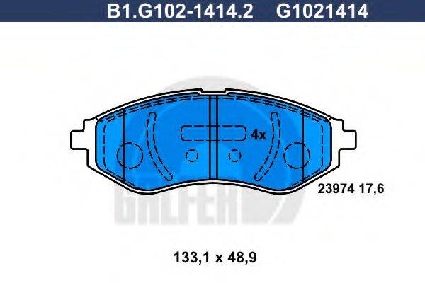 GALFER 23974 Комплект гальмівних колодок, дискове гальмо