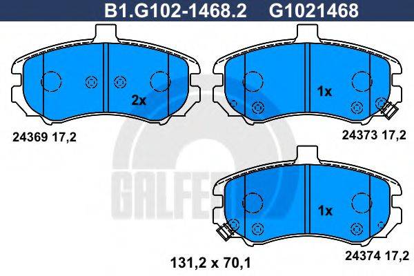 GALFER 24374 Комплект гальмівних колодок, дискове гальмо