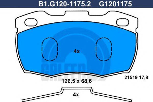 GALFER B1G12011752 Комплект гальмівних колодок, дискове гальмо