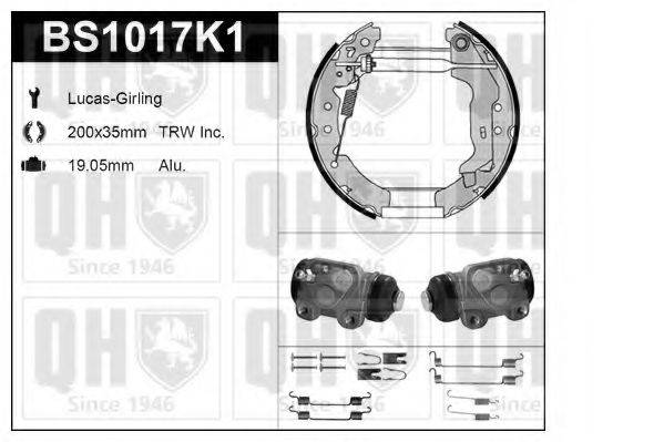 QUINTON HAZELL BS1017K1 Комплект гальм, барабанний гальмівний механізм