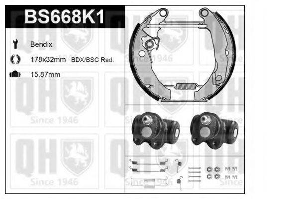 QUINTON HAZELL BS668K1 Комплект гальм, барабанний гальмівний механізм