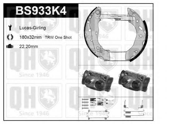 QUINTON HAZELL BS933K4 Комплект гальм, барабанний гальмівний механізм