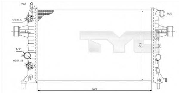 TYC 7250006 Радіатор, охолодження двигуна