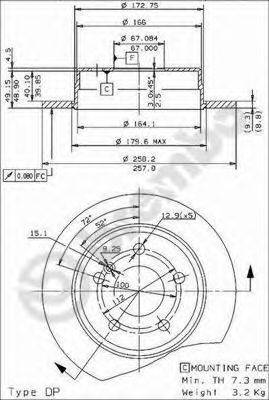 BREMBO 08473824 гальмівний диск