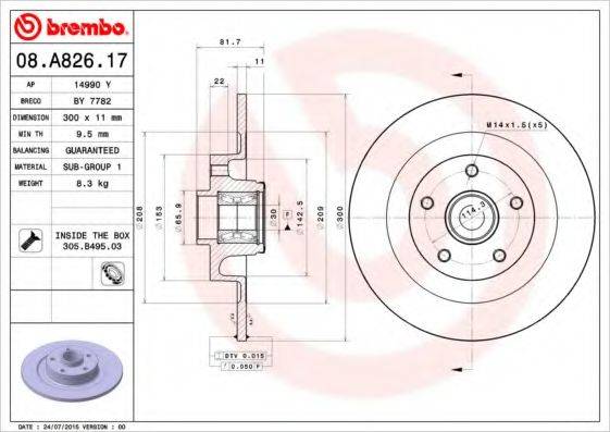 BREMBO 08.A826.17