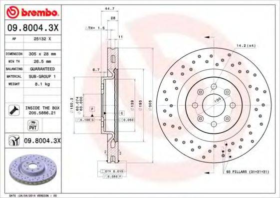 BREMBO 09.8004.3X