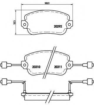 BREMBO 20311 Комплект гальмівних колодок, дискове гальмо