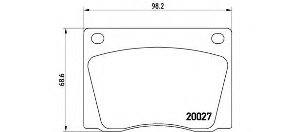 BREMBO 20027 Комплект гальмівних колодок, дискове гальмо