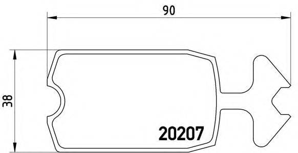 BREMBO 20207 Комплект гальмівних колодок, дискове гальмо