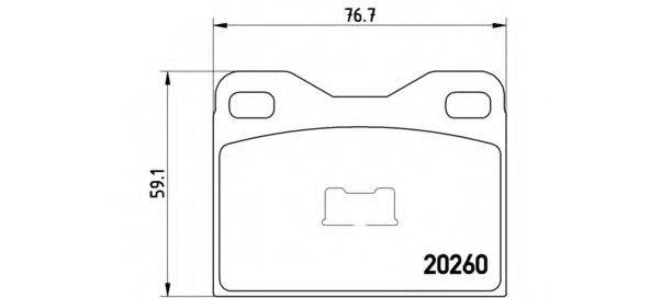 BREMBO 20260 Комплект гальмівних колодок, дискове гальмо