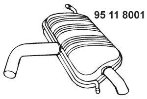 VW 1K6253609F Глушник вихлопних газів кінцевий