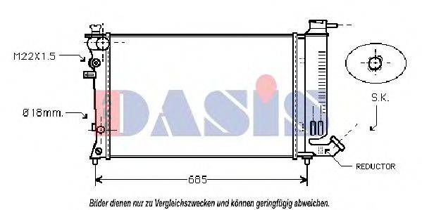 AKS DASIS 40002140 Радіатор, охолодження двигуна