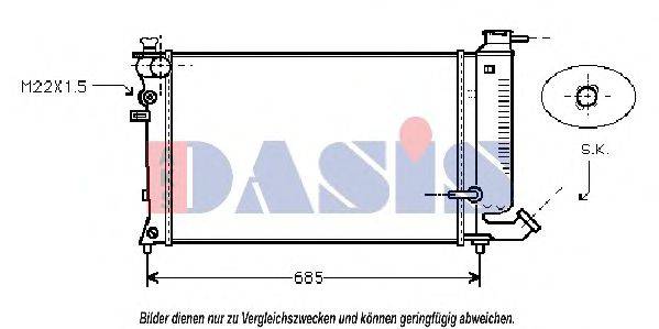 AKS DASIS 09002121 Радіатор, охолодження двигуна